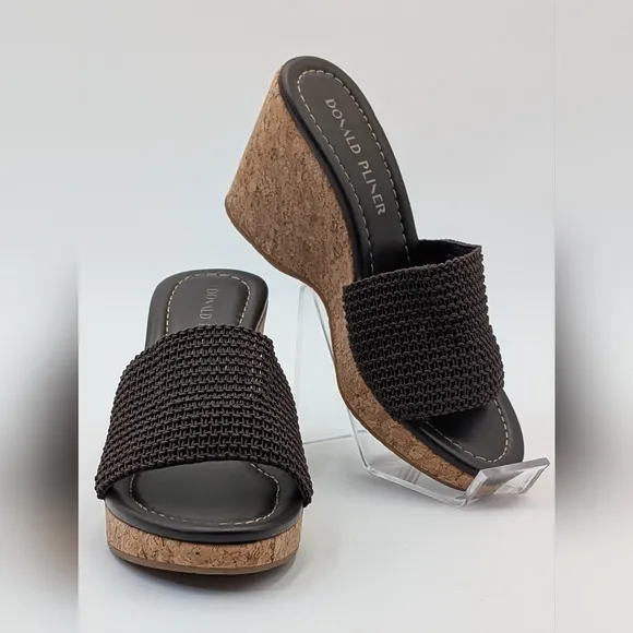Donald Pliner Fortunea Basic Elastic Strech Sandal Brown Women 7.5M