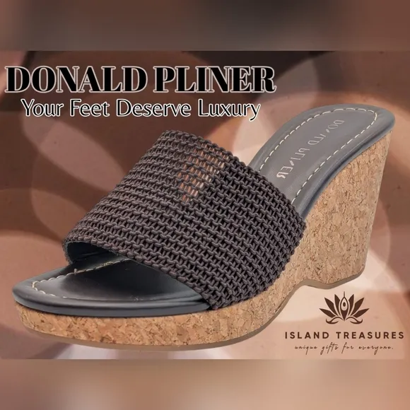 Donald Pliner Fortunea Basic Elastic Strech Sandal Brown Women 7.5M