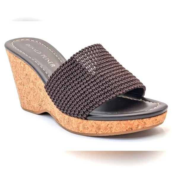 Donald Pliner Fortunea Basic Elastic Strech Sandal Brown Women 7.5M