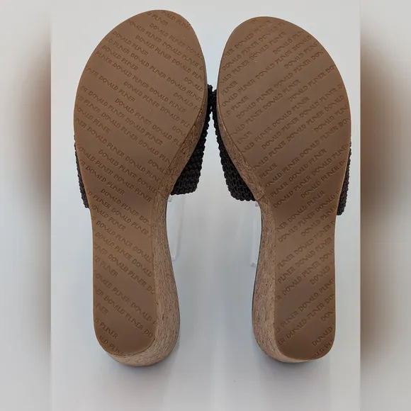 Donald Pliner Fortunea Basic Elastic Strech Sandal Brown Women 7.5M