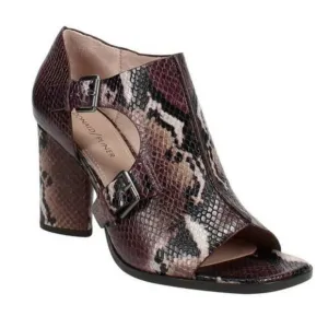 DONALD PLINER Fouu snake print leather shooties sandals double strap heels Sz 8