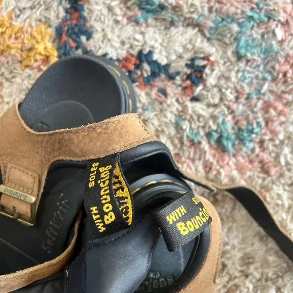 Dr. Marten Blaire Tumbled Nubuck Tan Strappy Sandals