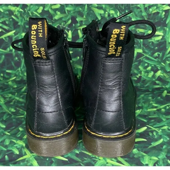 Dr. Martens 1460 J Black Leather Side Zip Ankle Combat Boots Toddler Size 12 US