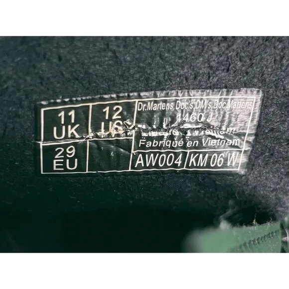 Dr. Martens 1460 J Black Leather Side Zip Ankle Combat Boots Toddler Size 12 US
