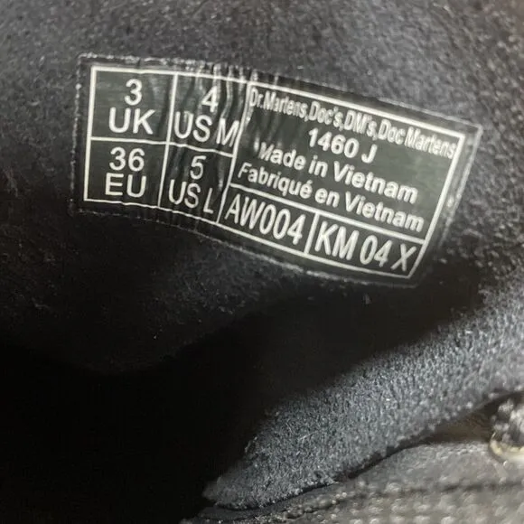 Dr Martens 1460 Pascal Leather Kids Black Size 4y Ankle Boots