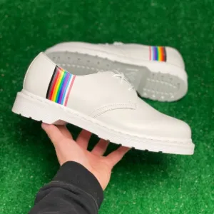 Dr Martens 1461 Pride Womens Shoes White Rainbow WHT 1461 PRIDE 025262 NEW Multi