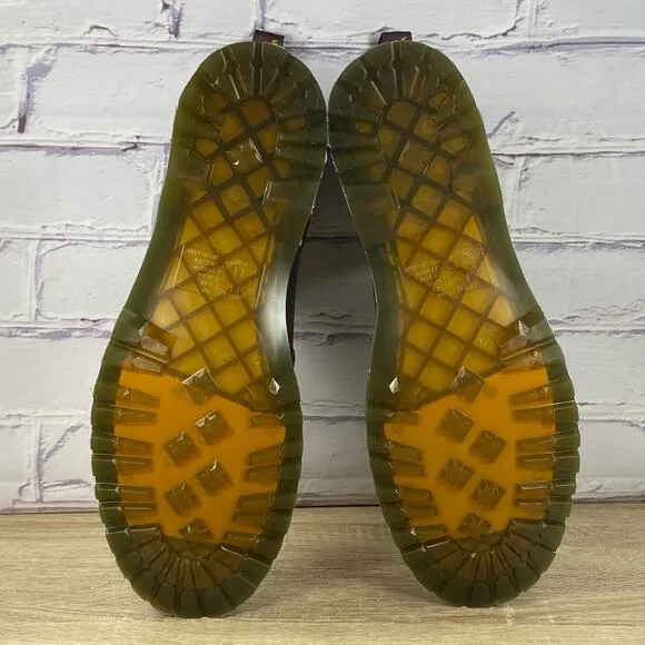Dr. Martens 2976 Brown Leather Chelsea Boots Men's 14 Yellow Stitch Crazy Horse