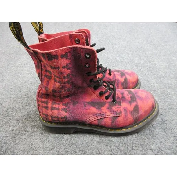 Dr Martens‎ Boots Womens Size 8 Pascal Purple Suede Tie Dye 1460 Lace Up Shoes
