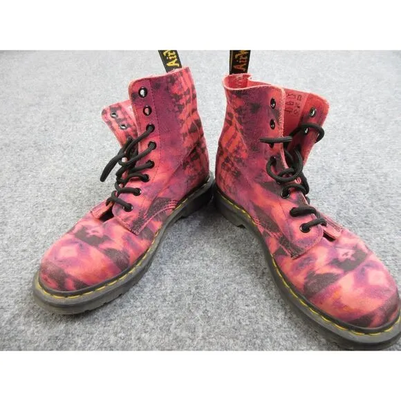 Dr Martens‎ Boots Womens Size 8 Pascal Purple Suede Tie Dye 1460 Lace Up Shoes
