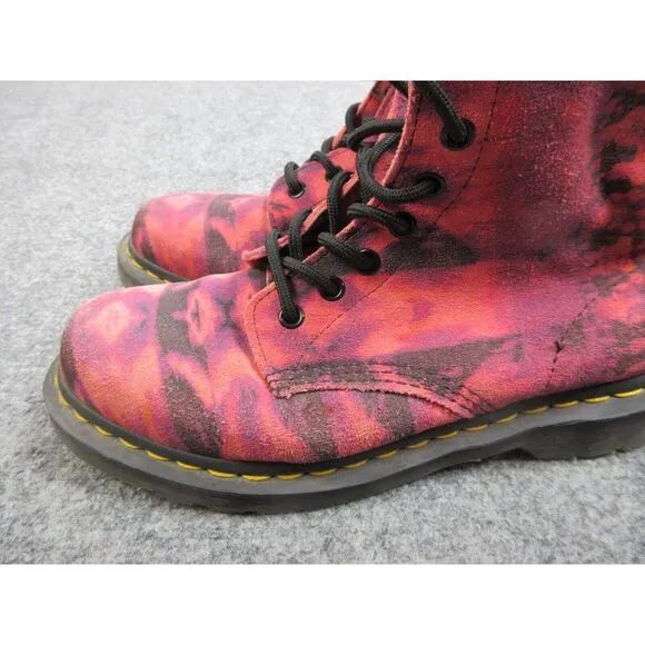 Dr Martens‎ Boots Womens Size 8 Pascal Purple Suede Tie Dye 1460 Lace Up Shoes