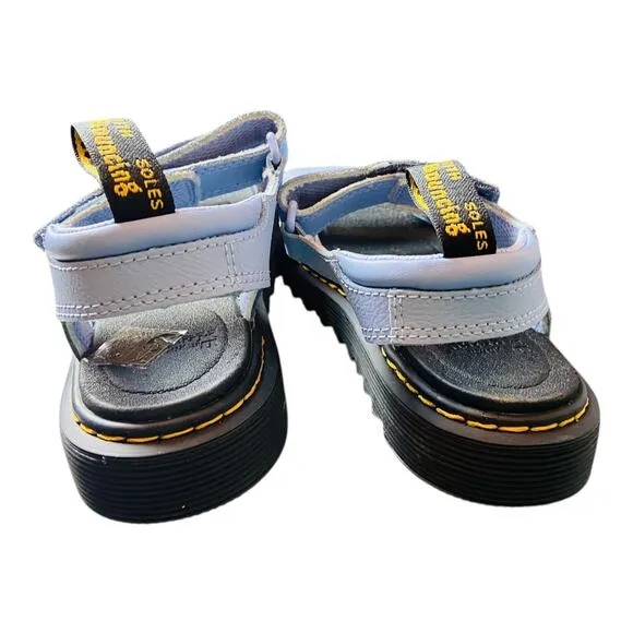 Dr. Martens Girls Klaire Junior Leather Strappy Sandals Blue Size 4M