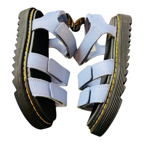 Dr. Martens Girls Klaire Junior Leather Strappy Sandals Blue Size 4M