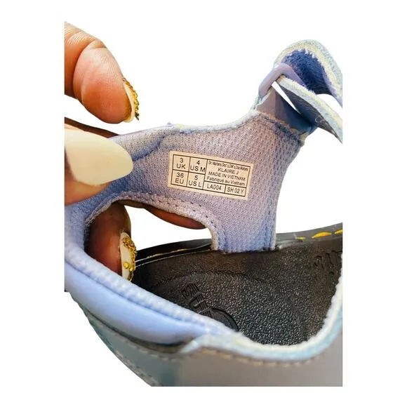 Dr. Martens Girls Klaire Junior Leather Strappy Sandals Blue Size 4M