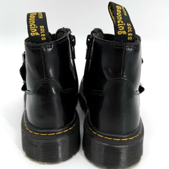Dr. Martens Junior Devon Bex Leather Ankle Boots Kids Size 2 Star Buckles