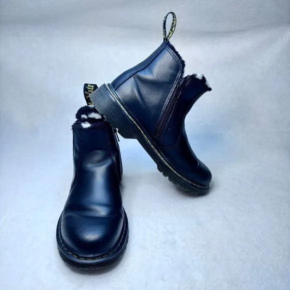 Dr. Martens Kid's Size 3 Leonore Romario Black White Polka Dot Ankle Boots