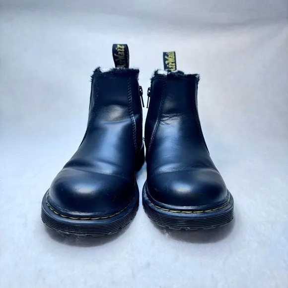Dr. Martens Kid's Size 3 Leonore Romario Black White Polka Dot Ankle Boots