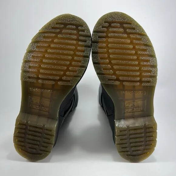 Dr Martens Kristy Gray Leather Pull On Ankle Boots Womens Size 6 Double Buckle