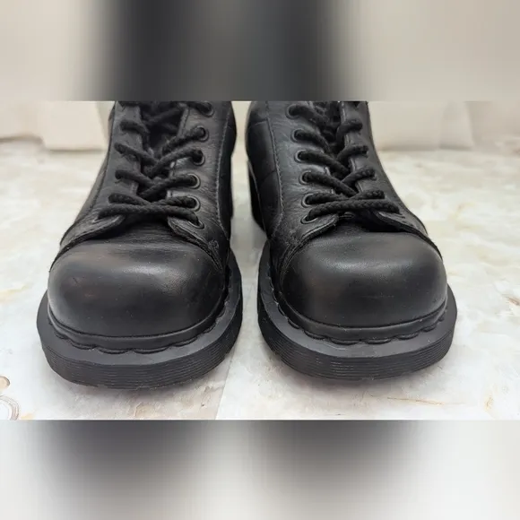 Dr . Martens Leather Keani Floral Lace Up Platform Womans Shoes Size 8