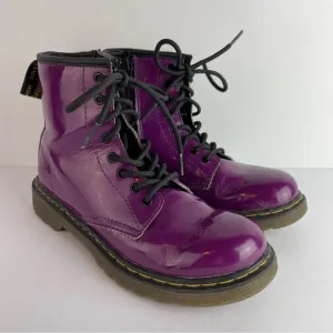 Dr. Martens Purple Patent Leather Ankle Boots