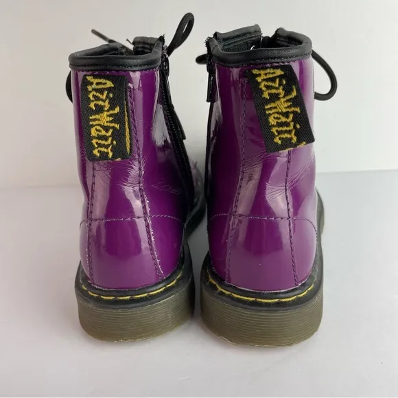 Dr. Martens Purple Patent Leather Ankle Boots