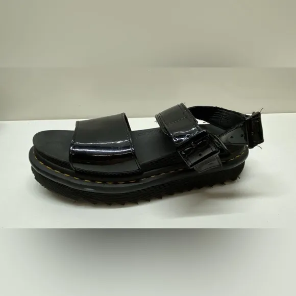 Dr. Martens Women's Patent  Leather Platform Open Toe Sandals Strappy Black US 7