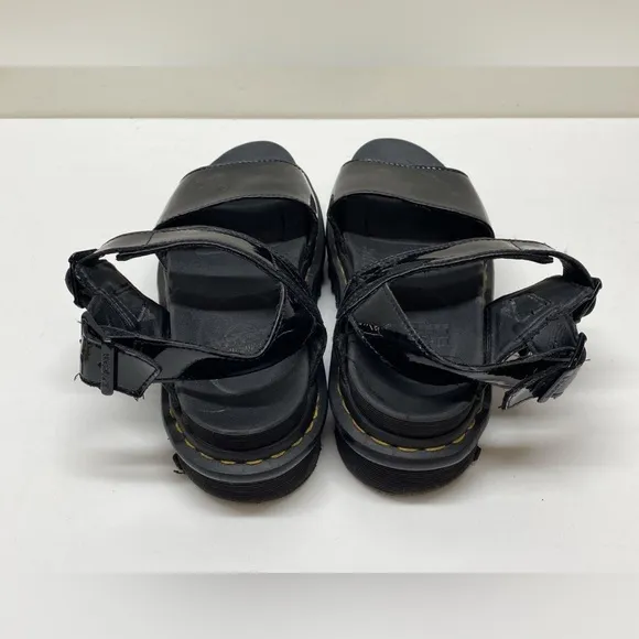 Dr. Martens Women's Patent  Leather Platform Open Toe Sandals Strappy Black US 7