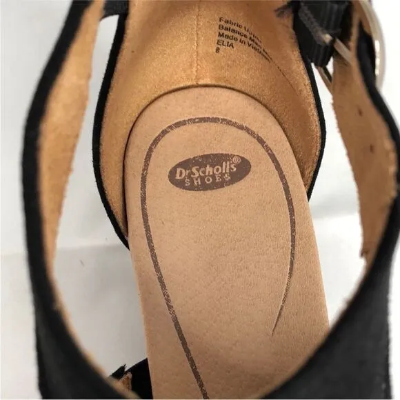 Dr. Scholl’s black Elia 10 Medium wedge sandals NWT