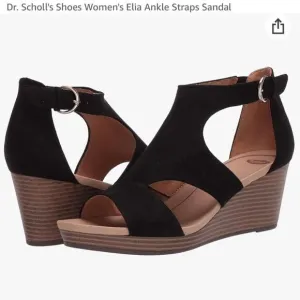 Dr. Scholl’s black Elia 10 Medium wedge sandals NWT