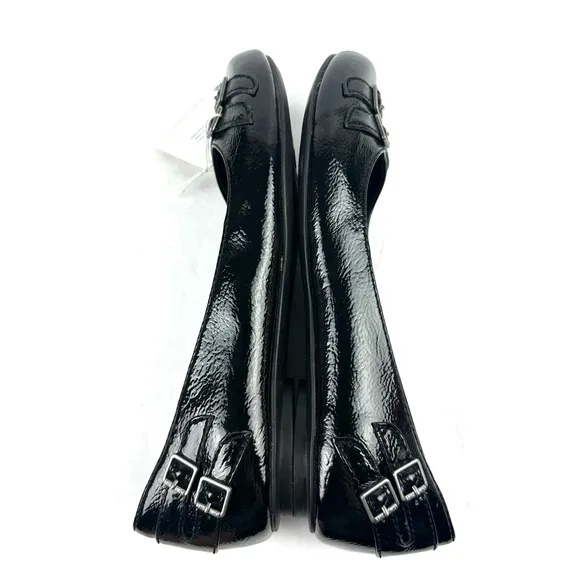 Dr. Scholls Go Play Flats 8 Black Patent Leather Shoes Womens Brand New