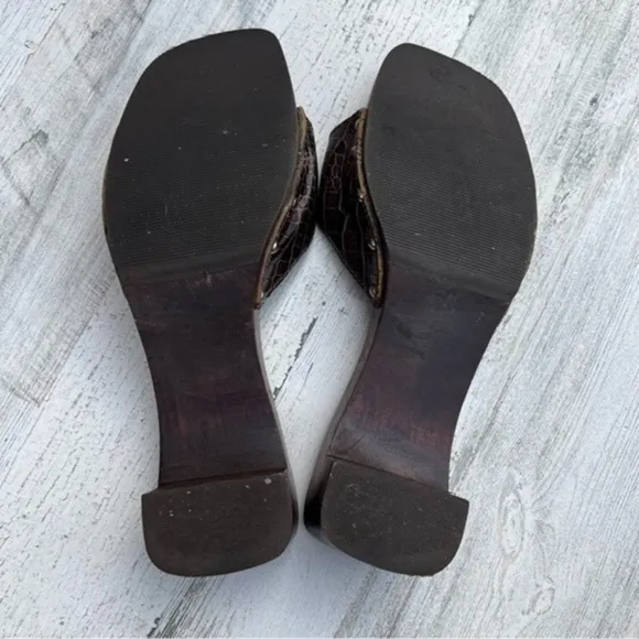 Dr. Scholl’s Y2K Wooden Sandal Leather Upper Brown‎ Brazilian Womens Size 10