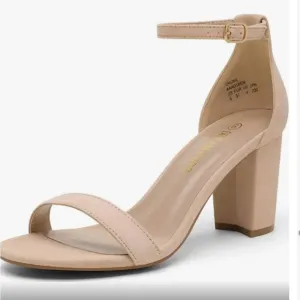 DREAM PAIRS Women's Chunk Suede Low Heel Pump Sandals size 8.5 NIB