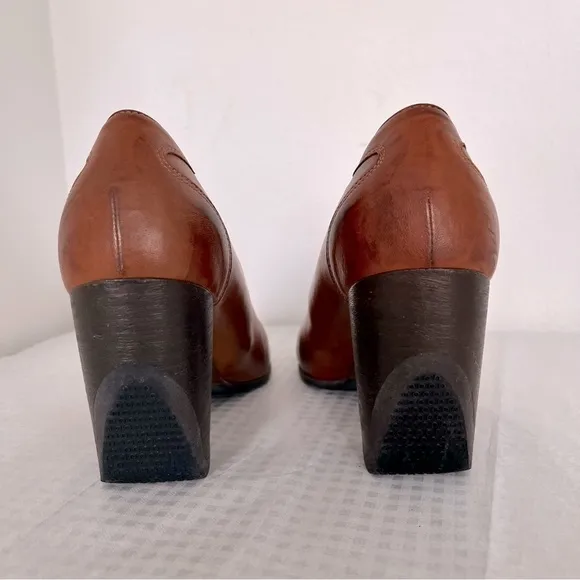 DRIES VAN NOTEN Brown Leather Heels Shoes Size 37 (7 M) Italy RARE