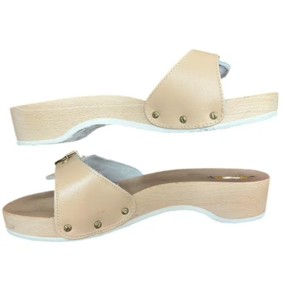 Dr.Scholls Beige Wooden Exercise Sandals