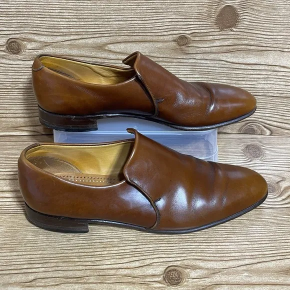 Ducker &amp; Son Oxford Shoes Mens sz 9 1/2E Slip-on Dudley Made in England Leather