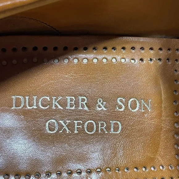 Ducker &amp; Son Oxford Shoes Mens sz 9 1/2E Slip-on Dudley Made in England Leather