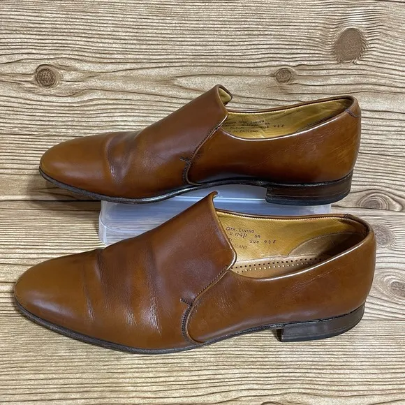 Ducker &amp; Son Oxford Shoes Mens sz 9 1/2E Slip-on Dudley Made in England Leather