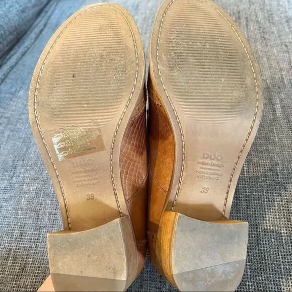 DUO Oxford Lace Up Leather Tan Shoes Size 8.5