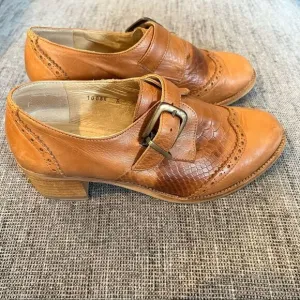 DUO Oxford Lace Up Leather Tan Shoes Size 8.5