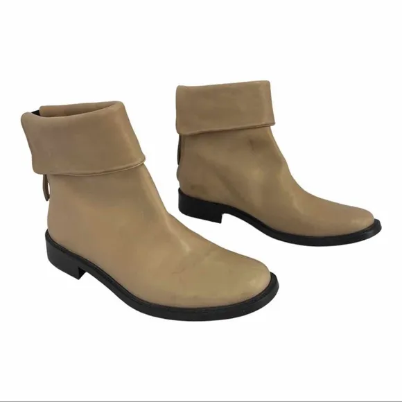 dusica dusica Distressed Tan Leather Ankle Boots, NWOT