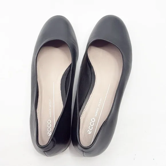 Ecco Anine Black Night Sky Leather Ballet Flats Size 37 EU / 6 US Women NWOT