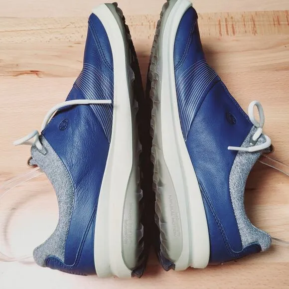 Ecco Biom Gore Tex Blue Leather Lace Up Golf Shoes Women's Size 9 Extra Width