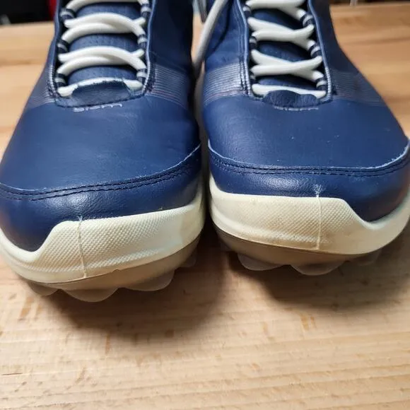 Ecco Biom Gore Tex Blue Leather Lace Up Golf Shoes Women's Size 9 Extra Width