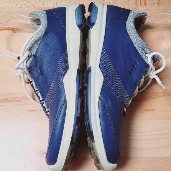 Ecco Biom Gore Tex Blue Leather Lace Up Golf Shoes Women's Size 9 Extra Width