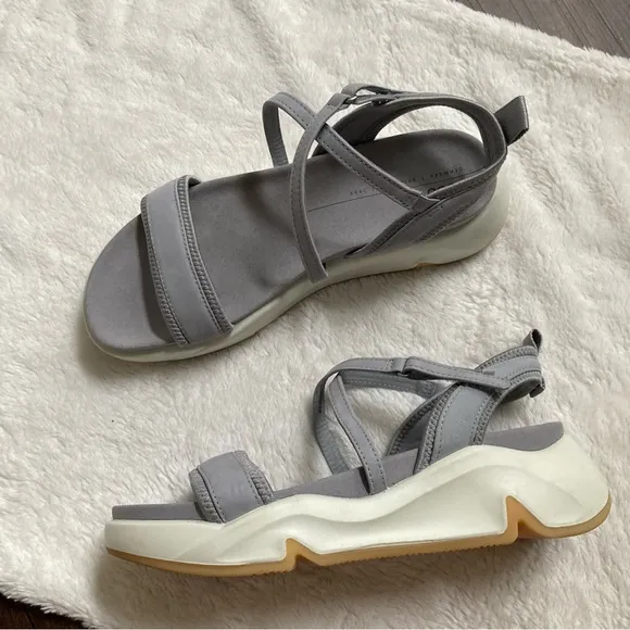 Ecco chunky sandals strappy comfort gray size 40, US 9.5