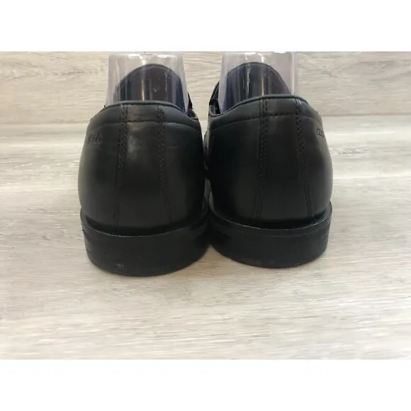 Ecco Faro Men's EUR 42 Black Leather Slip-On Round Toe Loafer Oxford Dress Shoes