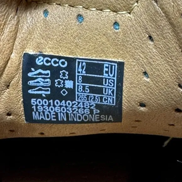 ECCO Fusion II Tie Cocoa Brown Nubuck Lace Up Oxfords Mens Size 8 Comfort Shoes