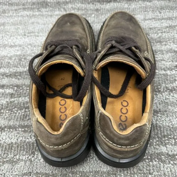 ECCO Fusion II Tie Cocoa Brown Nubuck Lace Up Oxfords Mens Size 8 Comfort Shoes