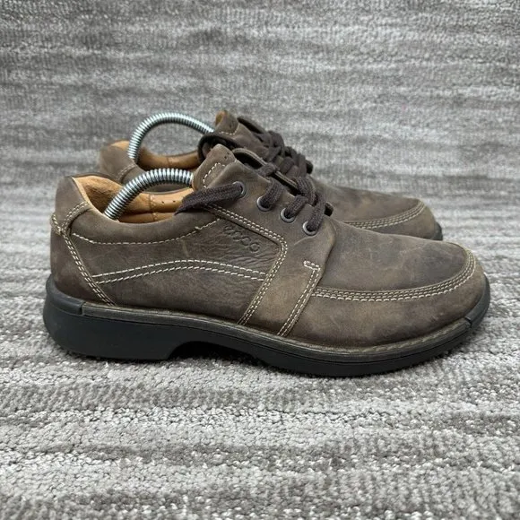 ECCO Fusion II Tie Cocoa Brown Nubuck Lace Up Oxfords Mens Size 8 Comfort Shoes