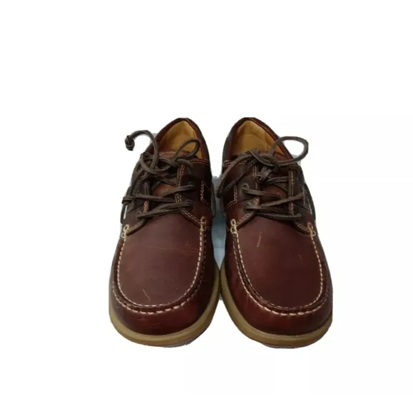 Ecco Leather Boat Shoes Men's Size 7 Water Repellent EU 41  Brown