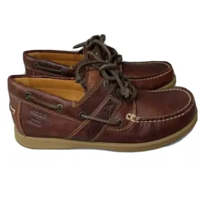 Ecco Leather Boat Shoes Men's Size 7 Water Repellent EU 41  Brown